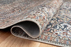 Loloi Chris Loves Julia Jules Collection JUL-06 Denim/Spice 8'-6'' x 11'-6'', .13" Pile Height, Area Rug