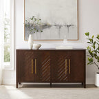 Crosley Furniture Darcy Modern Sideboard Buffet Cabinet with Storage Shelves, Living Room, Kitchen, Dining, Dark Brown