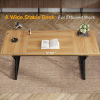 Tribesigns 70.86-Inch Large Executive Desk, Industrial Home Office Computer Desk, Simple Long Writing Study Table Business Furniture (Light Walnut/Black)