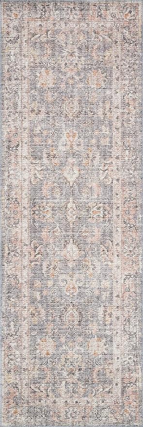 Loloi Skye Collection SKY-01 Grey/Apricot 7' x 9' Oval Area Rug