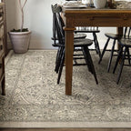 RUGGABLE x Morris & Co Washable Area Rug – Montreal Natural Stone 8x10, Stain-Resistant, Non-Slip – Large Machine Washable Rugs for Living Room, Bedroom, Hallway, Entryway & Office–with Cushioned Pad