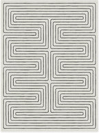 RUGGABLE x Jonathan Adler Machine Washable Modern Area Rug – Labyrinth Black/Ivory 9x12, Stain-Resistant, Non-Slip – Large Rugs for Living Room, Bedroom, Hallway, Entryway & Office–with Cushioned Pad