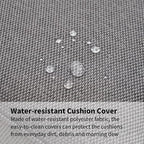 Outdoor Seat Cushion Set for Patio Furniture Deep Seat Chair Cushion Set with Removable Cover,23.6x23.6 Inch,Dark Grey