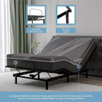 Twin XL Adjustable Bed Base Frame,Electric Bed with Head and Foot Incline, Soft Cover & Zero Gravity & Wireless Remote with Backlight, 80"×38"×12",Black