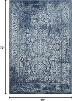 SAFAVIEH Evoke Collection 4' x 6' Navy/Ivory EVK256A Oriental Distressed Non-Shedding Living Room Bedroom Accent Rug