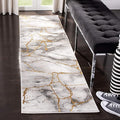 SAFAVIEH Craft Collection Runner Rug - 2'3" x 20', Grey & Gold, Modern Abstract Design, Non-Shedding & Easy Care, Ideal for High Traffic Areas in Living Room, Bedroom (CFT877F)