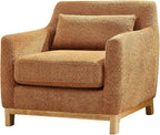 VANOMi 31" Living Room Chairs, Sherpa Comfy Arm Chair with Wood Frame, Modern Accent Chairs for Bedroom, Reading, Light Orange