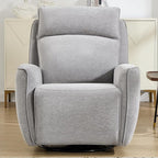 INZOY Nursing Rocking Chair Recliner, Swivel Rocker Recliner, Swivel Glider Rocking Recliners with Soft Backrest, Chenille Fabric Manual Reclining Sofa for Living Room Bedroom Apartment, Grey