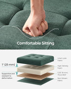 SONGMICS Mazie Collection - 30 Inches Folding Storage Ottoman Bench, Ottoman Foot Rest, End of Bed Bench, Storage Chest, Load 660 lb, for Living Room, Bedroom, Entryway, Retro Green ULSF047C01