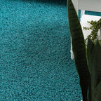 Unique Loom Solid Shag Collection Area Rug (3' 3" x 5' 3" Oval, Deep Aqua Blue)