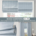 Madison Park Galen Cordless Roman Shade, 34"W x 64"H, Sheen Blue – Room Darkening, Thermal Insulated, Energy Efficient Window Blind with Subtle Sheen Basketweave Fabric for Privacy