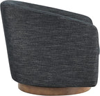 CHITA Swivel Accent Chair Set of 2, FSC Certified Upholstered Fabric Barrel Chair for Living Room, Fully Assembled, Midnight