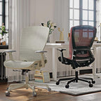 ELABEST T96 Mesh Office Chair,Ergonomic Computer Desk Chair,Sturdy Task Chair- Adjustable Lumbar Support & Armrests,Tilt Function,Comfort Wide Seat,Swivel Home Office Chair