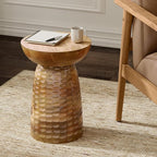 SIMPLIHOME Boyd 13-inch Wide Solid Mango End Table in Natural, Contemporary-Style Accent Table for Living Room, Bedroom, or Family Room, Assembled