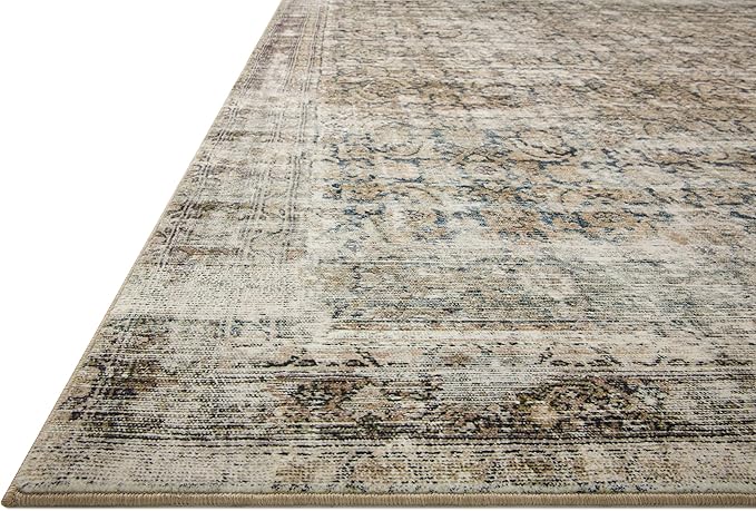 Loloi Amber Lewis Morgan Collection MOG-02 Navy/Sand 3'-6" x 5'-6" 38" Thick Accent Rug feat. CloudPile, Neutral, Room Décor, Vintage Inspired, Livingroom, Bedroom, Dining Area