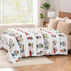 Berkshire Blanket Peanuts® VelvetLoft® Cute Character Snoopy Plush Blanket,Peanuts Stripe Multi,King 90 in x 108 in (Official Peanuts® Product)