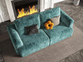 EASE MOOSE Boneless Couch for Living Room, Sectional Cloud Sofa, Modular Cloud Couch Loveseat, 2-Seater Deep Seat Sofas with Pillow for Bedroom, Apartment, No Assembly Required, Chenille (Blue)