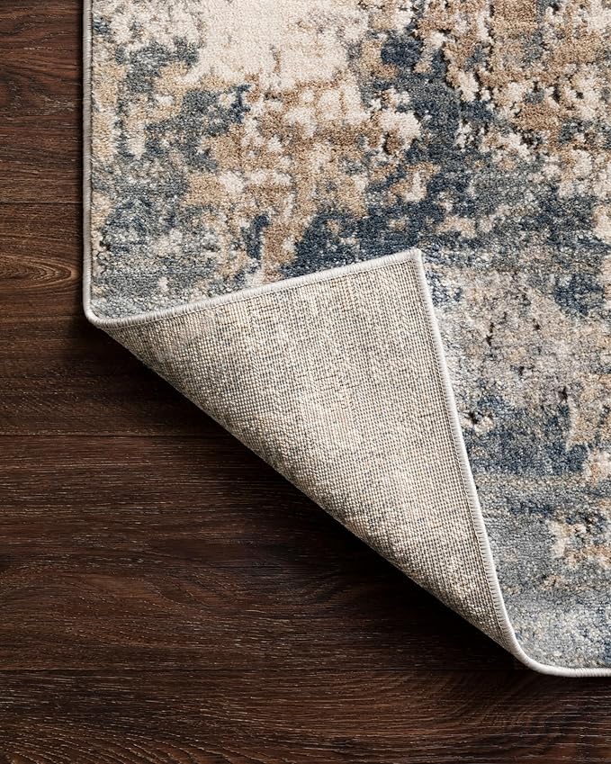 Loloi Teagan Collection TEA-06 Sand/Mist 9'-9" x 13'-6" Area Rug, Large, Soft Neutral Rug, High-Traffic for Living Room, Bedroom, Home Office, Dining Area