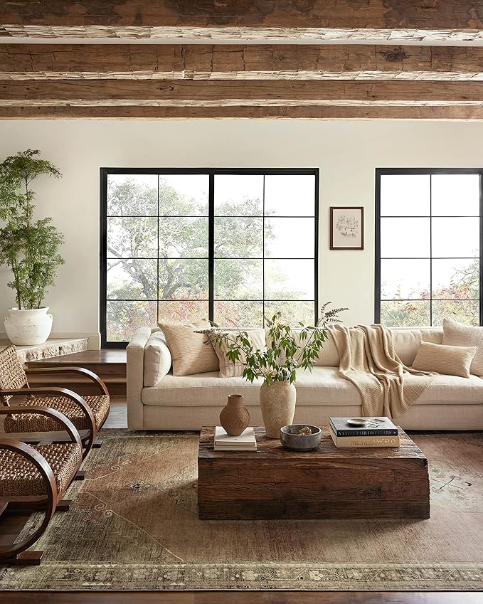 Loloi Magnolia Home by Joanna Gaines Sinclair Collection SIN-06 Clay/Tobacco 2'-3" x 3'-9", .25" Pile Height, Machine Washable, Accent Rug