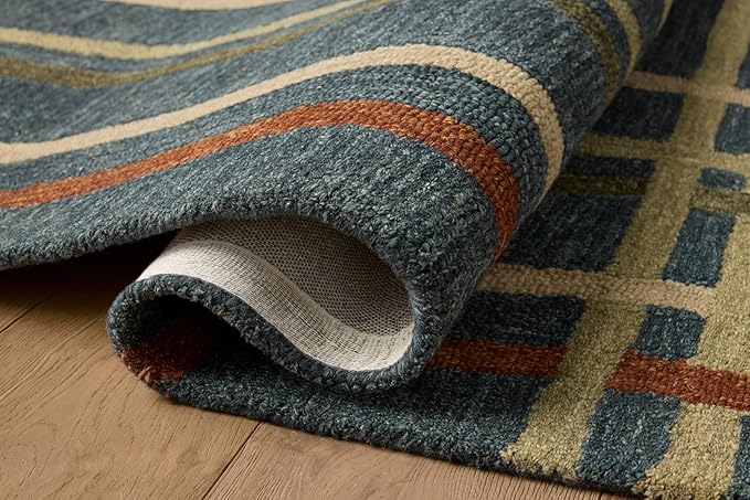 Loloi Magnolia Home by Joanna Gaines Waylon Collection WAY-01 Denim/Multi 3'-6" x 5'-6" Accent Rug