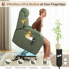 Power Lift Recliner Chair for Elderly with Remote Control - Heavy Duty 330 lbs Snowflake Velvet Fabric, Compact Electric Lift Chair for Seniors Small Spaces Living Room Bedroom