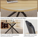 45.3 Inch Round Dining Table Set for 4, Mid Century Modern Coffee Set for Dining Room Kitchen Apartment (Cream Table + 4 Black Chairs)
