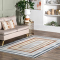 nuLOOM Alienor Geometric 3x5 Machine Washable Accent Rug for Living Room Bedroom Dining Room Entryway Kitchen, Multicolor/Ivory