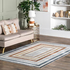 nuLOOM Alienor Geometric 3x5 Machine Washable Accent Rug for Living Room Bedroom Dining Room Entryway Kitchen, Multicolor/Ivory