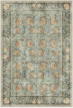 RUGGABLE x Morris & Co Washable Area Rug – Pimpernel Vintage Green 6x9, Stain-Resistant, Non-Slip – Medium Machine Washable Rugs for Living Room, Bedroom, Hallway, Entryway & Office–with Standard Pad