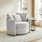 Studio Living® Beckett 48" Storage Chair, Modern Farmhouse, Pocket Coil Comfort, Easy Assembly, Chenille Fabric, Ivory