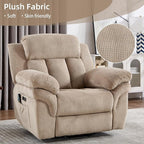 CANMOV 46" Wide Oversize Power Lift Recliner Chair, Extra Large Electric Lift Recliners for Elderly Big, Stand Up Recliner Chair with Massage and Heat, USB and Type-C Ports, Light Brown
