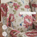 MELLCOM Floral Accent Chair, High Back Upholstered Armchair with Solid Legs, Leisure Single Sofa Chair for Living Room, Bedroom, Home Office, Pink Floral