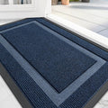 OLANLY Front Door Mat Indoor Outdoor Entrance, Waterproof All-Season, All-Weather Doormat, Sturdy Natural Rubber, Fade Resistant, Low Profile, Easy Clean Patio Porch Entryway Mat, 59x20, Blue