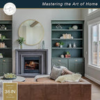 MCS Master & Co. 37.75in Round Metal Brass Mirror, Modern Wall Hanging Large Mirror for Bathroom, Bedroom & Livingroom