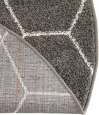 Unique Loom Trellis Frieze Collection Area Rug - Geometric (12' Round Dark Gray/Ivory)