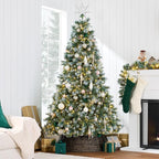 Best Choice Products Full Scotch Pine Christmas Tree, 6ft Pre-Lit Frosted Holiday Decor w/ 1,200 Twinkling Micro LED Lights, 2-in-1 White & Multicolor