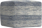 SIMPLIHOME Clay Boho Square Pouf in Patterened Teal Melange Cotton for the Living Room, Bedroom and Kids Room