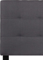 EMMA + OLIVER Quilted Tufted Upholstered Twin Size Headboard in Dark Gray Fabric