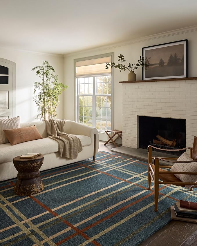 Loloi Magnolia Home by Joanna Gaines Waylon Collection WAY-01 Denim/Multi 3'-6" x 5'-6" Accent Rug