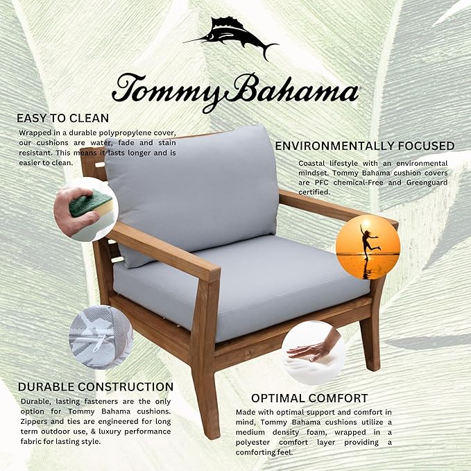 Tommy Bahama Deep Seating Lounge Cushion, 26" X 30" X 4", Bamboo Bay Cloud