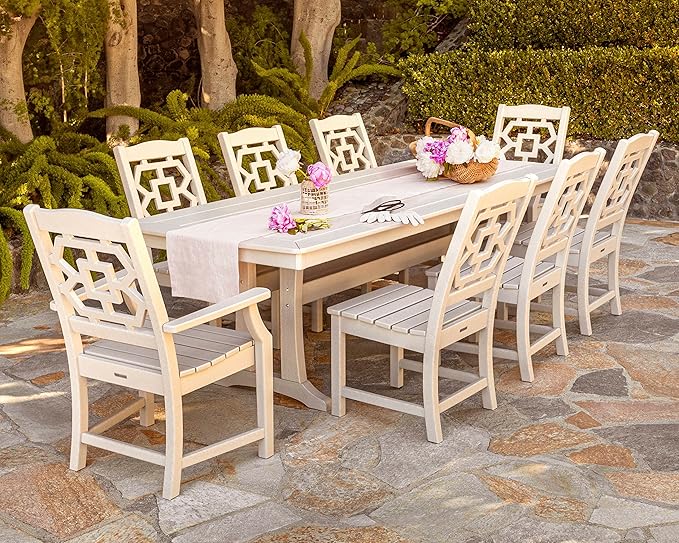 Martha Stewart by POLYWOOD® Chinoiserie Dining Side Chair in Sand