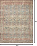 Loloi Angela Rose Aubrey Collection AUB-03 Ocean/Spice 5'-0" x 7'-0", .19" Pile Height, Area Rug