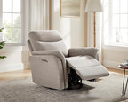 VANOMi Power Recliner Chair Swivel Glider, Electric Rocking Recliner Chairs with USB and Type-C Ports, Nursery Chair Recliner for Living Room, Bedroom, Apartment（Camel）