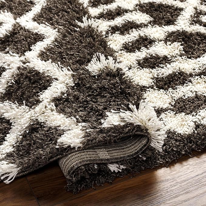 Livabliss Hapsburg Moroccan Shag Runner Area Rug, 2'7" x 7'3" , Dark Brown