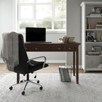 SIMPLIHOME Amherst SOLID WOOD Transitional 54 Inch Wide Desk in Farmhouse Brown, For the Office Desk, Writing Table, Workstation and Study Table