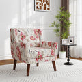Accent Chair, Modern Fabric Armchair for Living Room, Comfy Upholstered Arm Chair Tufted for Indoor Bedroom Office Room (Pattern White)