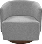 MINCETA Accent Chair,Modern Swivel Chairs for Living Room and Bedroom Reading with Wood Base,Performance Fabric in Gray