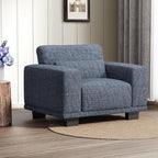 Marsail Modern 40 Inch Linen Fabric Sofa, Armchair Couch with Wide Armrests, Deep Cushions & Removable Washable Covers, Comfortable Living Room Furniture, Blue