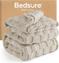 Bedsure GentleSoft California King Blanket for Bed - Super Soft Cozy Blankets for Women Men Girls, Large Fuzzy Fleece Throw for Bedroom Decor, Light Brown, 102x96 Inches