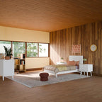 Babyletto Palma Small Nightstand with 2-Drawers - Assembled Modern Bedside Table for Small Spaces - GREENGUARD Gold Certified - Durable Wood Night Stand & Kids Bed Side Table for Bedroom - White